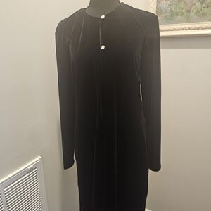 Elegant Black Velvet Evening Coat
